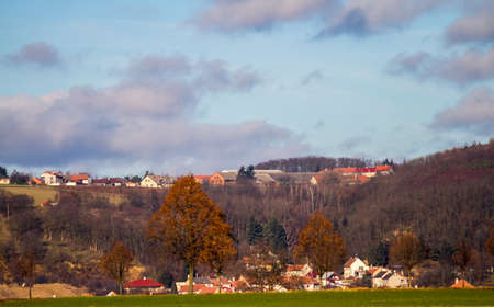 The Austrian mountain village is located on two levelsの写真素材