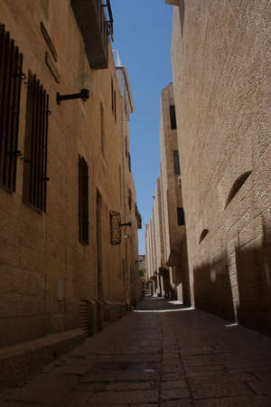 White streets of the Jewish quarter of the old city of Jerusalemの写真素材