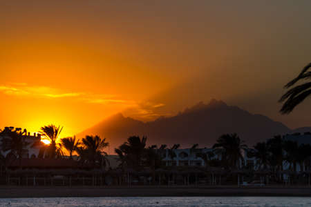 Sun sadytsya for hor? in Hurghada, Egypt.
Type with the sea on dry land.の写真素材