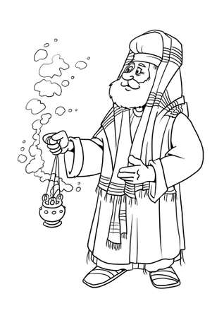 The Old Priest Zacharias is the father of John the Baptist.の写真素材