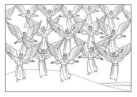 The Choir of singing Angels appeared to the Shepherds in the Field.の写真素材