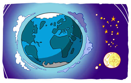 God created the Earth and the Sky in six days.の写真素材