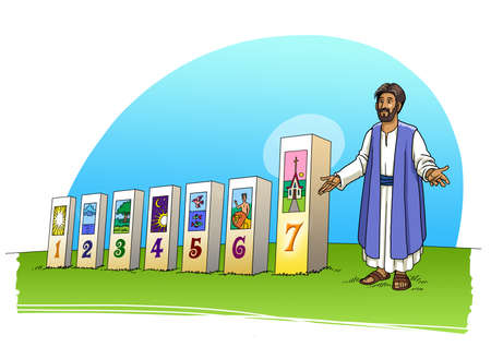 Jesus Christ and the seven days of creationの写真素材