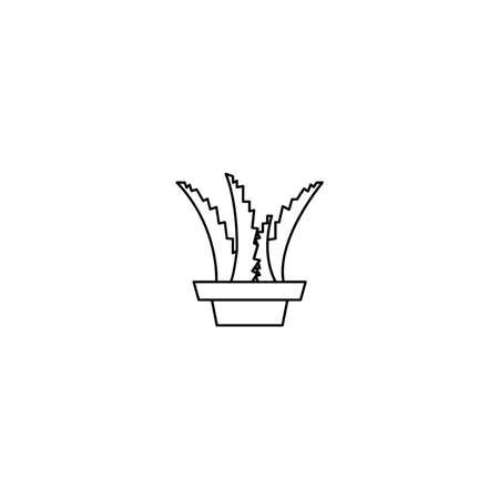 Aloe vera plant icons logo symbol illustration silhouette black and white illustrationの写真素材