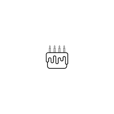 birthday cake icon vector illustration design template black isolated on white background