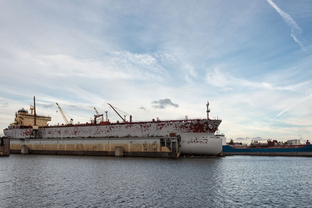 Ship repairs floating docks.の写真素材