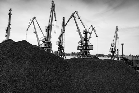 Work in port coal handling terminal.の写真素材