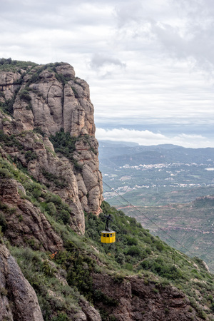 Mountain landscape at the Santa Maria de Montserrat monastery. Spain.の写真素材
