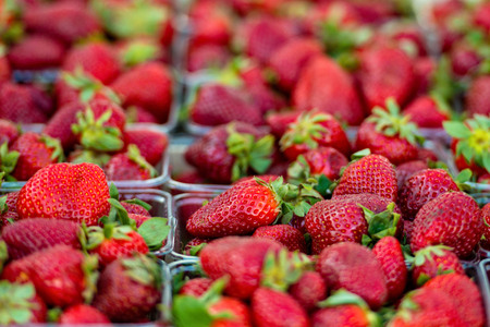 Close-up photography of fresh strawberries.
