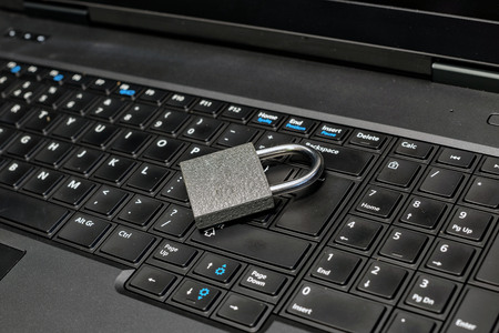 lock  as symbol for Privacy and General Data Protection Regulation on a notebook computer
の写真素材
