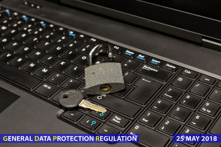lock and key as symbol for Privacy and General Data Protection Regulation on a notebook computer
の写真素材