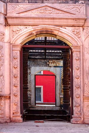 BEIJING, CHINA - MARCH 11, 2016: Forbidden City. Fragments from the only destroyed during the war buildings.のeditorial素材