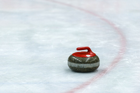 Granite stones for curling game on the iceの写真素材