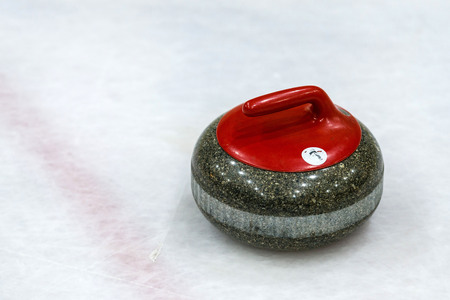 Granite stones for curling game on the iceの写真素材