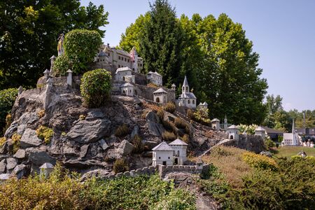 KLAGENFURT, CARINTHIA, AUSTRIA - AUGUST 07, 2018: Park Minimundus am Worthersee. Models of the most...
