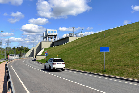 Road and tunnel under hydroelectric power station in Aizkraukle, Latvia - image