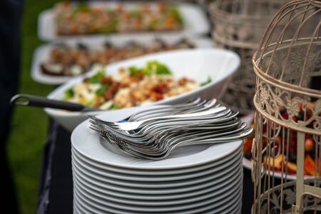 A delicious snack for a sweet festive table. Fruit at the banquet. Buffet at the wedding.