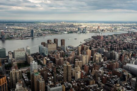 New York, USA - June 6, 2019:  New York City. Wonderful panoramic aerial view of Manhattan Midtown Skyscrapers - Imageのeditorial素材
