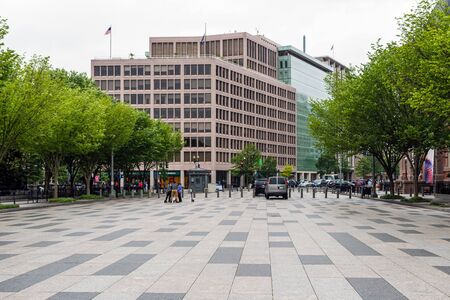 Washington DC, USA - June 9, 2019: A pedestrian street near Lafayette Square near the White Houseのeditorial素材