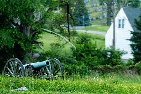 A civil war canon on the Gettysburg National Military Park, Gettysburg, PAの写真素材