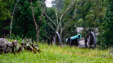 A civil war canon on the Gettysburg National Military Park, Gettysburg, PAの写真素材