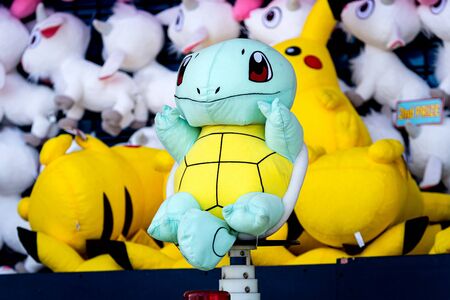 Brooklyn, New York City, USA - June 22, 2019: Pokemon soft toys on the shelf in Coney Island gift shopのeditorial素材