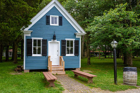 Cold Spring Village, Cape May, NJ, USA - June 18, 2019: Tinsmith - built in 1876 by Goen Errickson, a grocer and shopkeeper, Erricksonâs commercial building is typical of 19th century shops that were once common in small towns throughout southern New Jeのeditorial素材