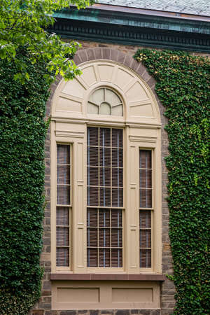 Princeton, NJ, USA - June 16, 2019: creeping plants, ivy on the walls of educational buildings at Princeton University, plants and landscape designのeditorial素材