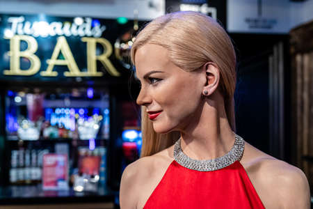 London, England, UK - January 2, 2020: Waxwork statues of Nicole Kidman, Madame Tussauds waxwork museum, one of the popular touristic attractionsのeditorial素材
