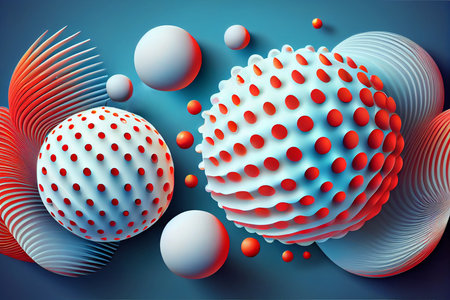 3d rainbow color spheres cluster, abstract background, banner or sign design. generative aiの素材