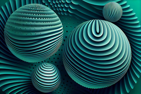 3d ocean green color spheres cluster, abstract background, banner or sign design. generative aiの素材