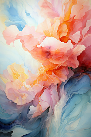 Abstract background. Acrylic colors mixing in water. Colorful abstract backgroundの素材