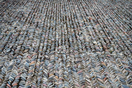 Stone pebbles texture for garden or street floor from natural stone material.