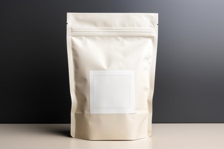 Blank paper bag mockup on table.  Product design mock-upの素材