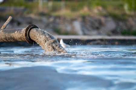 Beach restoration using a sand transfer system in Engure, Latviaの写真素材