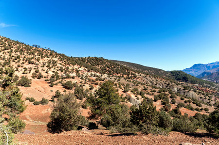 Explore the stunning landscapes of the Atlas Mountains in Moroccoの写真素材