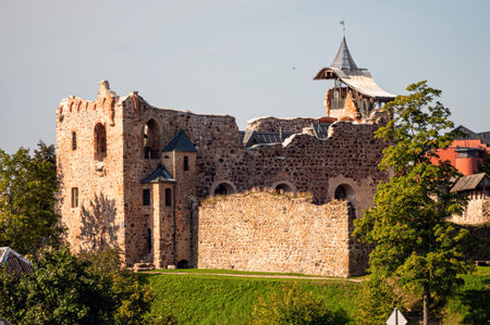 Dobele, Latvia - September 8, 2021:  Castle ruins of the ancient Livonian Orderのeditorial素材