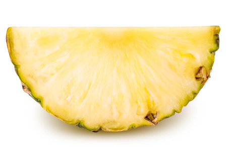 Sliced pineapple isolated on white background clipping pathの写真素材