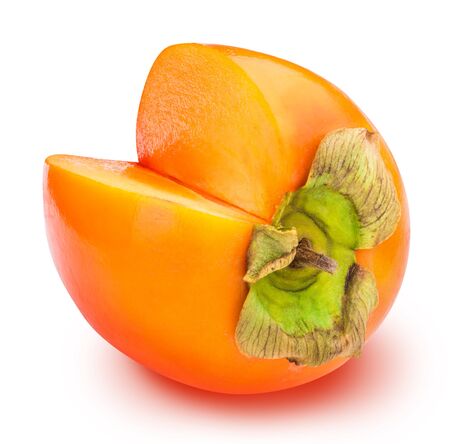 Persimmon isolated on white background with clipping pethの写真素材