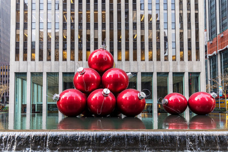 Street near Radio City Music Hall as seen on Januar 3, 2018, New York City, USA.のeditorial素材