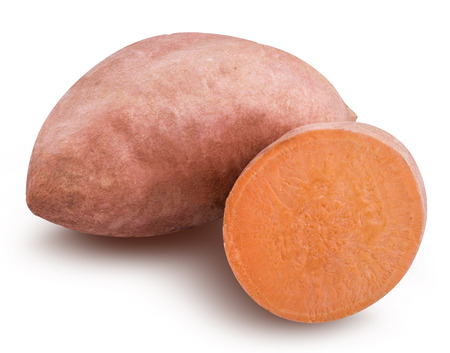 Sweet potato isolated with shadow on white background. Clipping pathの写真素材