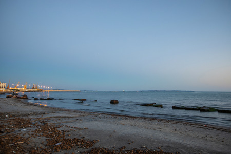 Evening over the sea city. Durres. Albania