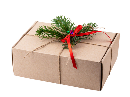 Gift box isolated on white background. Clipping pathの写真素材