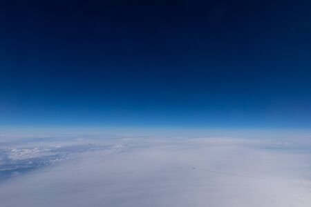 High altitude view between sky and space  from plane
