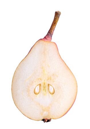 Red pear isolated on white background with clipping pathの写真素材