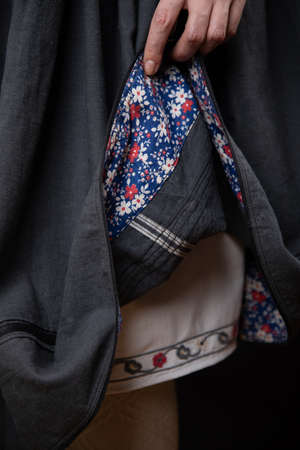 Details of ancient authentic Ukrainian clothing. Macroの写真素材