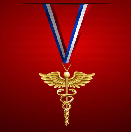 Award Medals with Caduceus Medical symbolのイラスト素材