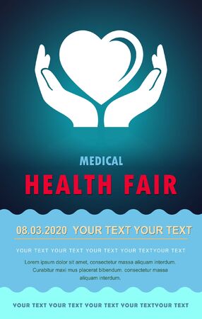 Medical poster with heart care iconのイラスト素材