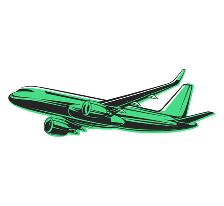 Plane icon on white background. Vector illustration of an airplane.のイラスト素材
