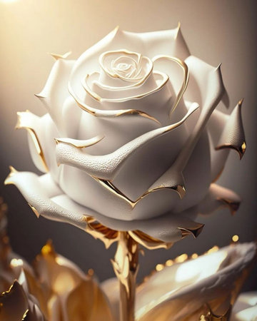 beautiful white rose on a dark background, close-up.の素材